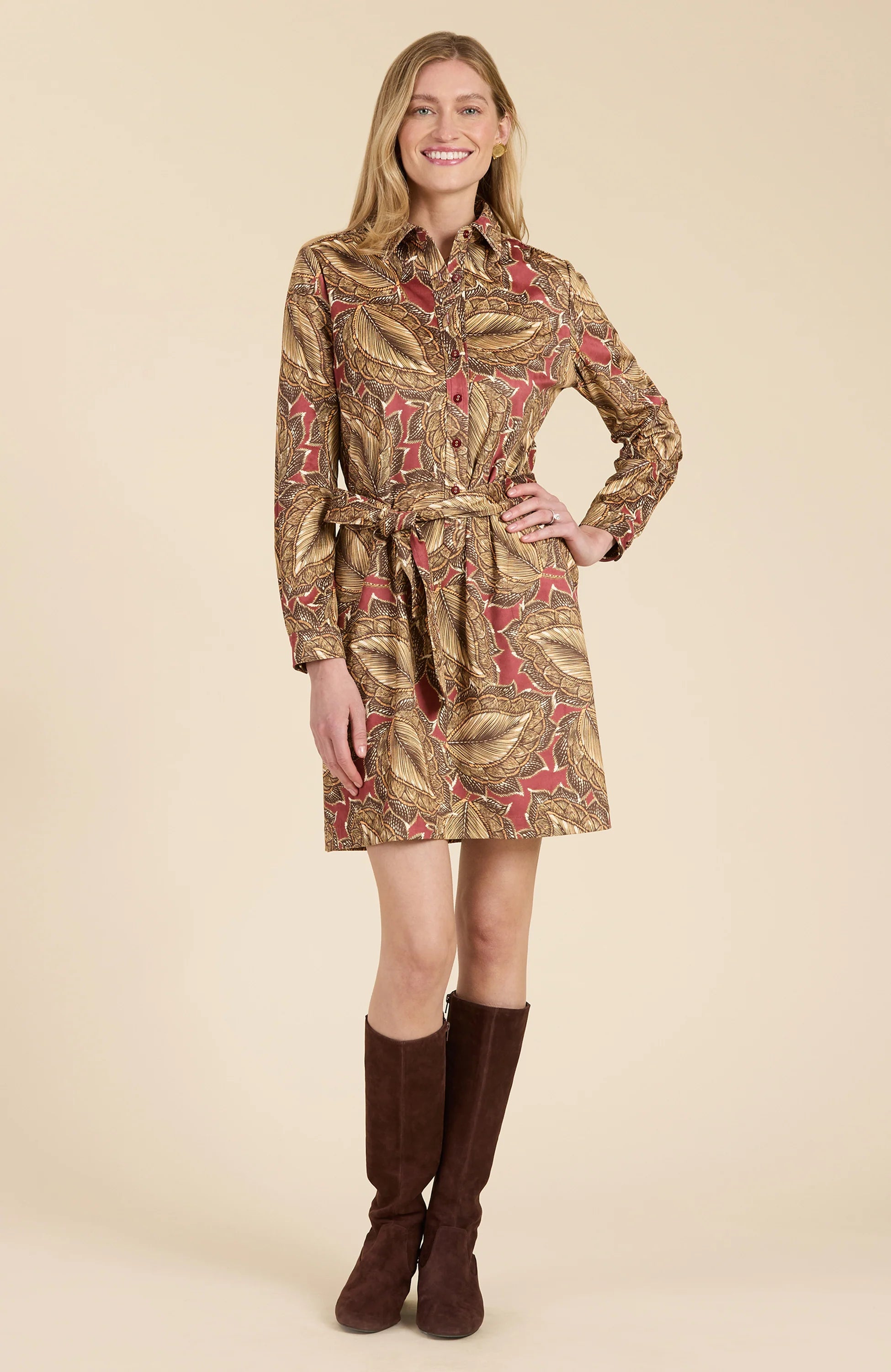 Ziva Leaf Dress (Tobacco Leaf)