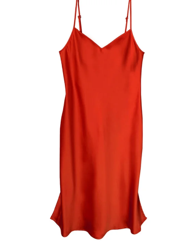 Vintage Disco Bias Slip Dress | Red