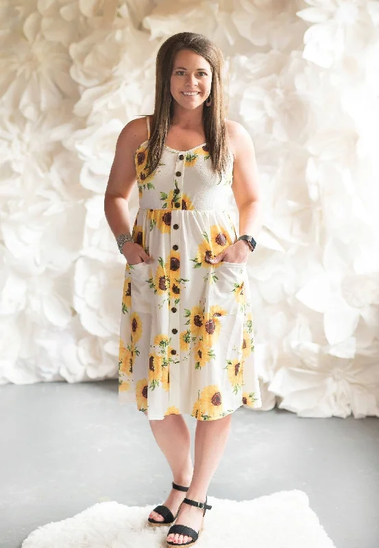 White Sunflower Sundress