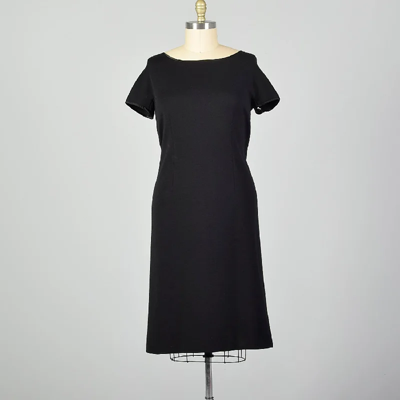 XL 1960s Black Shift Dress