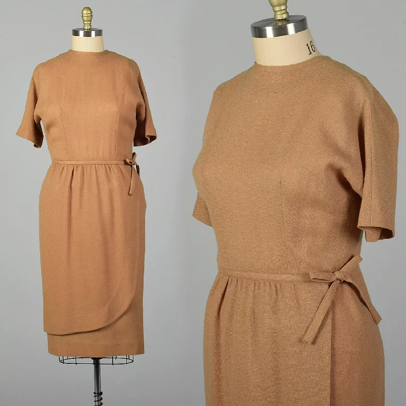 XL 1960s Tan Day Dress