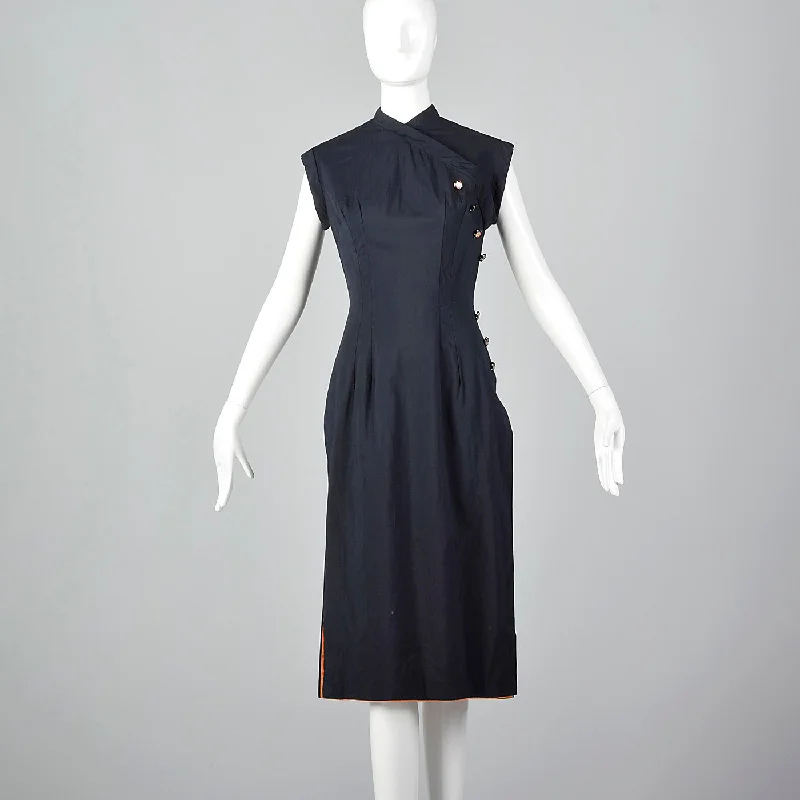 XS-Small Black Cheongsam Dress