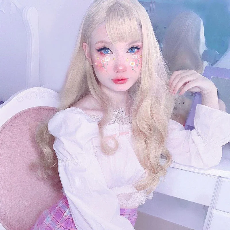 Japanese lolita long curly wig yv42860