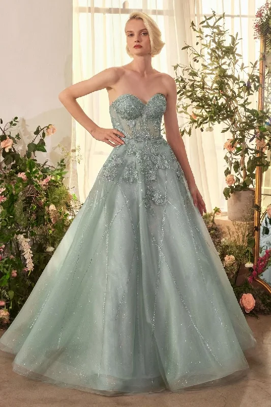 Andrea and Leo -A1387 Strapless Embellished Tulle Ball Gown