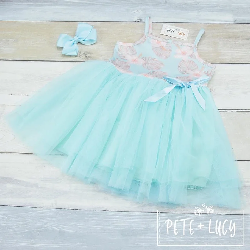 Pastel Palms Tulle Dress