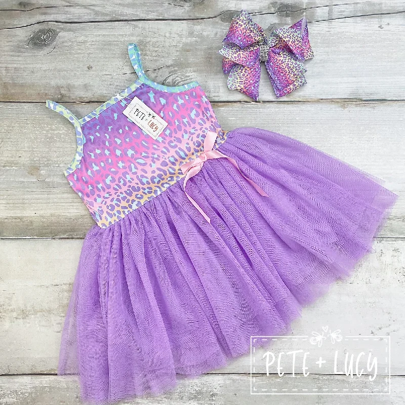 Rainbow Cheetah Tulle Dress