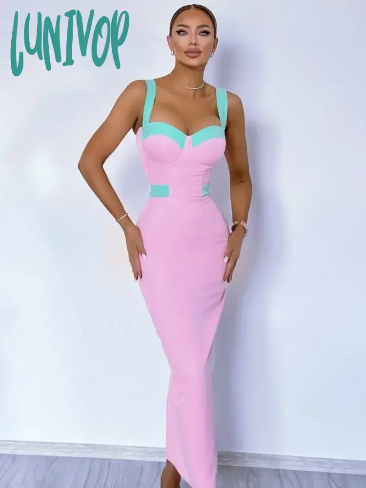 Lunivop New Women Elegant Sexy Sleeveless Strap Bodycon Bandage Long Dress Vestidos De Fiesta Elegantes Para Mujer  Birthday Party