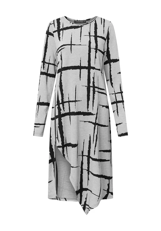 Elsewhere Araras Bold Print Midi Tunic Dress, Anthracite