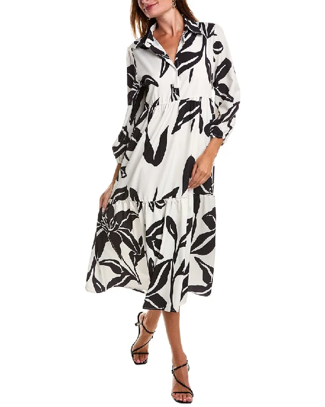 JL LUXE Printed Shirtdress