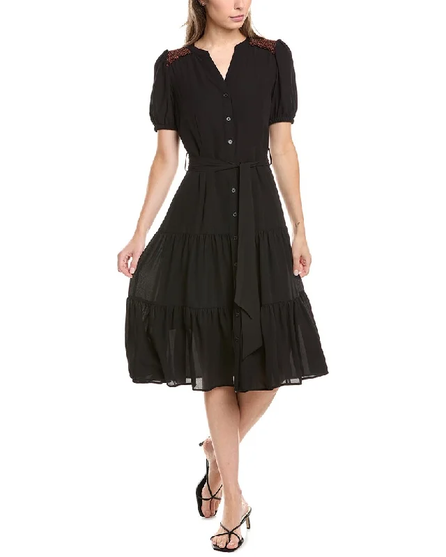 Nanette Nanette Lepore Tweed Trim Shirtdress